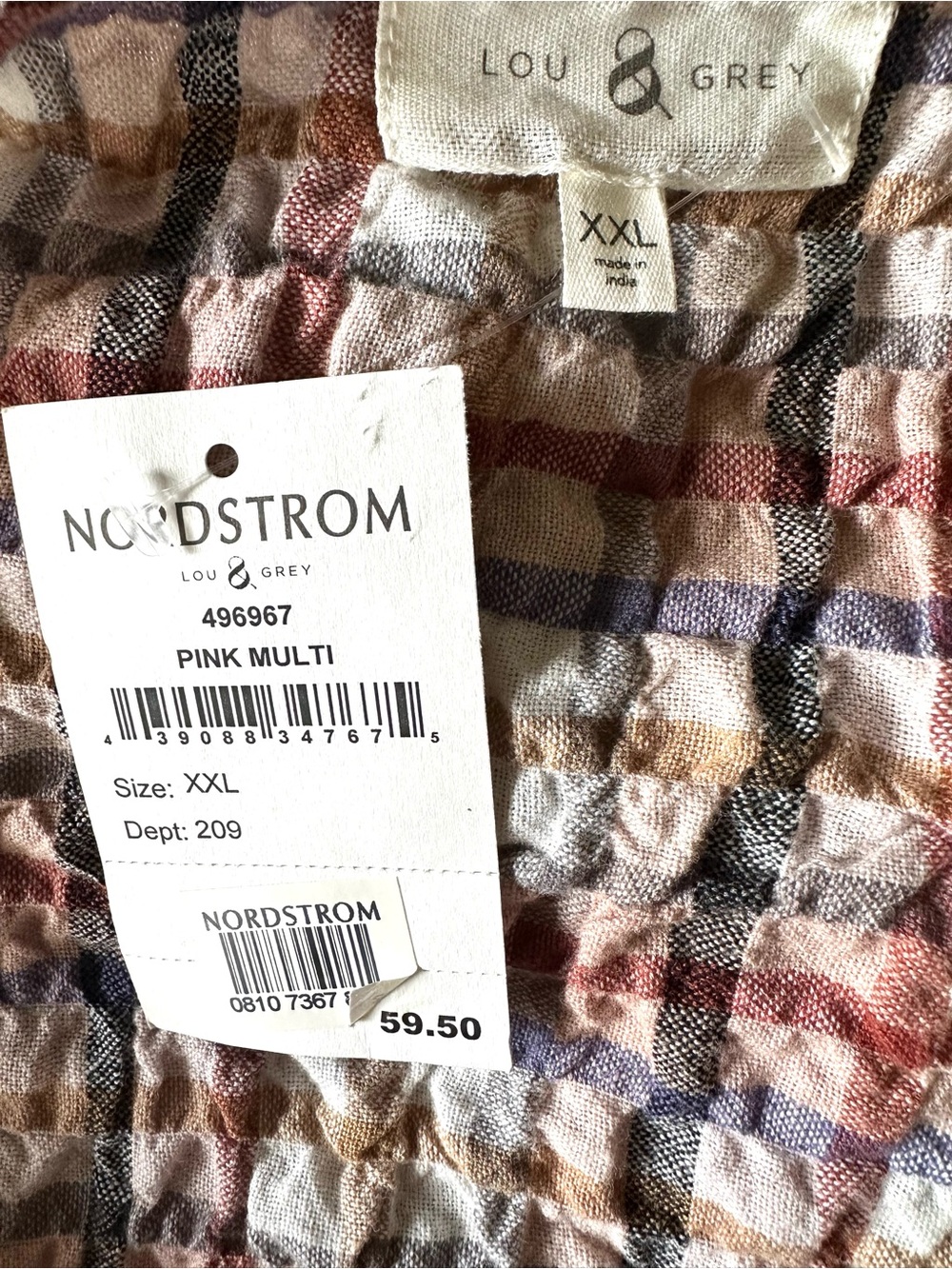 Lou & Grey Gingham Checked Top